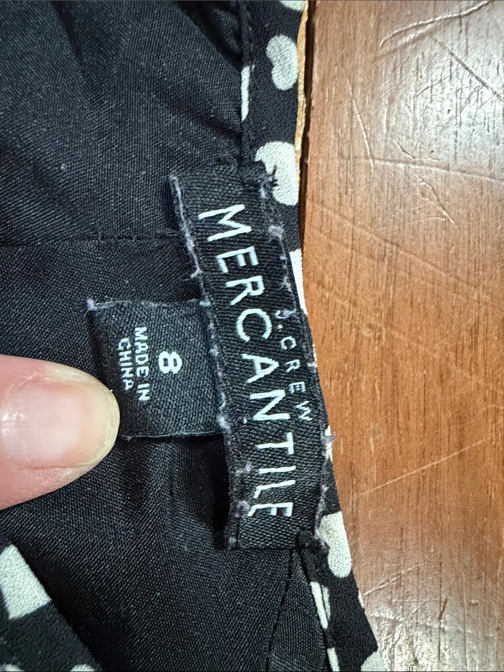 J. Crew Black Dress with White Heart Print — Long Sleeve